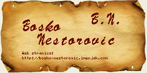 Boško Nestorović vizit kartica
